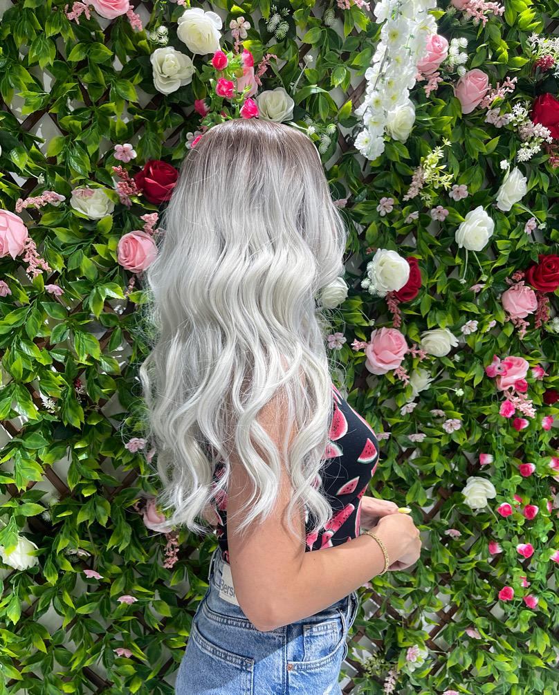 Silver blonde waves